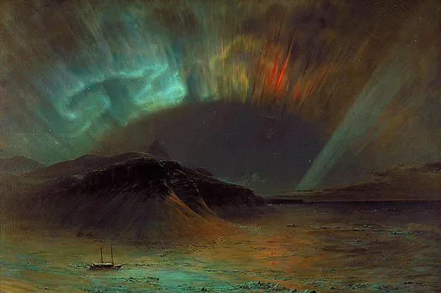 Frederic Edwin Church's 1865 painting "Aurora Borealis
            " is considered to be inspired by the Carrington Event
            of 1859.